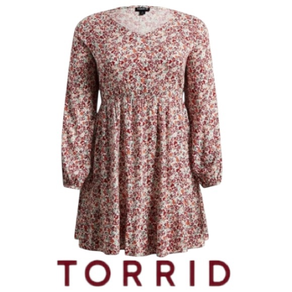 3X Torrid Floral Patterned Textured Mini Skater Dress - Picture 2 of 15